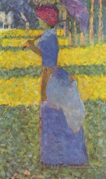 femme avec parapluie 1884 Peinture à l'huile